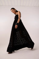 Vestido Longo em Renda Preto