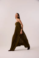 Vestido Longo em Renda Verde Oliva
