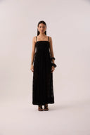 Vestido Longo em Renda Preto