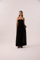 Vestido Longo em Renda Preto