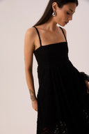 Vestido Longo em Renda Preto